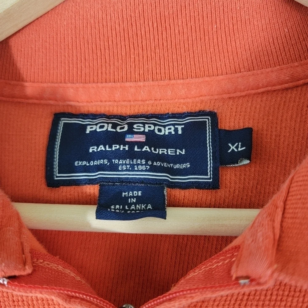 VTG POLO SPORT Men's Orange 100% Cotton Casual Golf Shirt Size XL